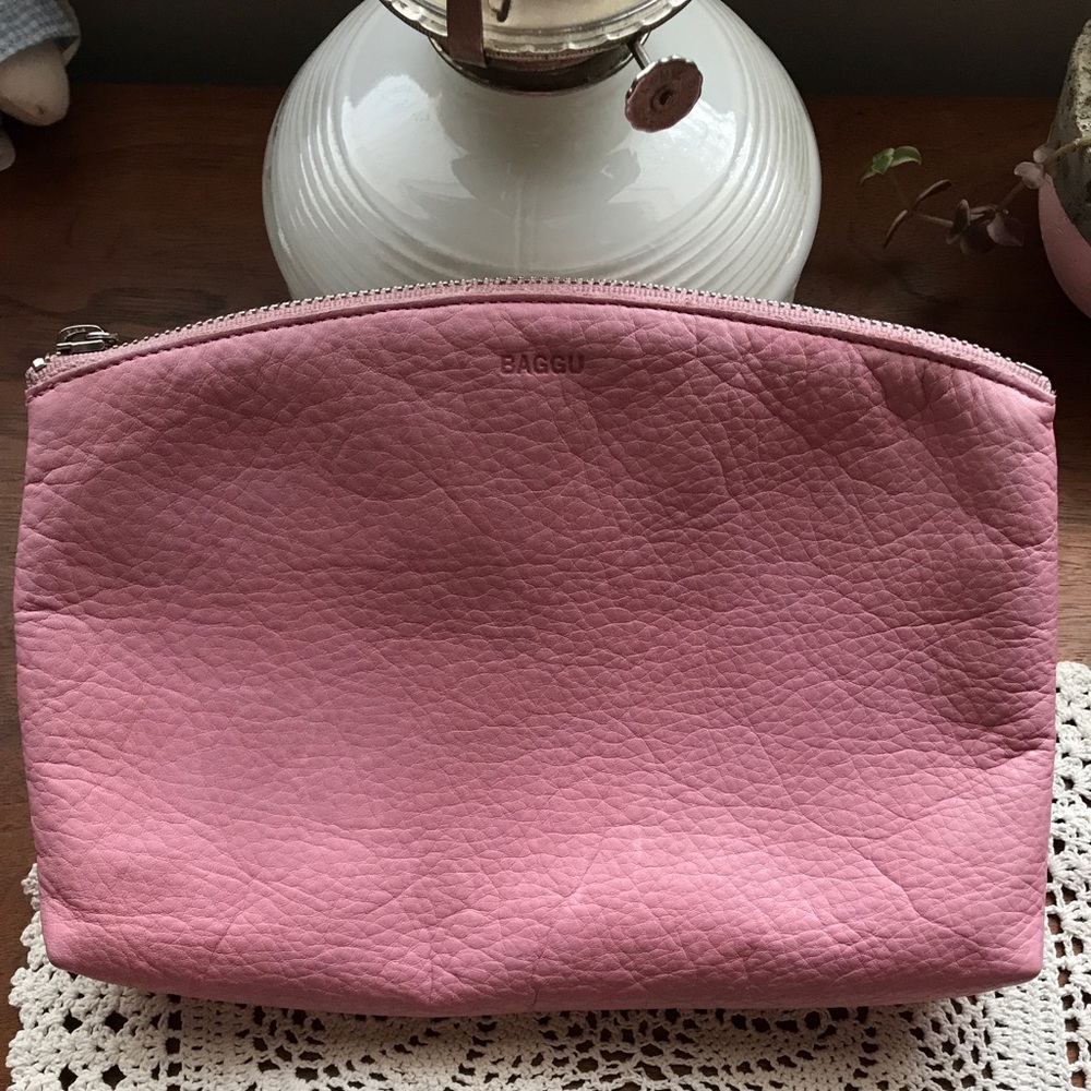 Baggu Stash Clutch Pouch Pink Rose
